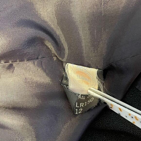 Vintage Lillie Rubin Blue/Black Tux Wool Blazer 12 - Picture 6 of 7